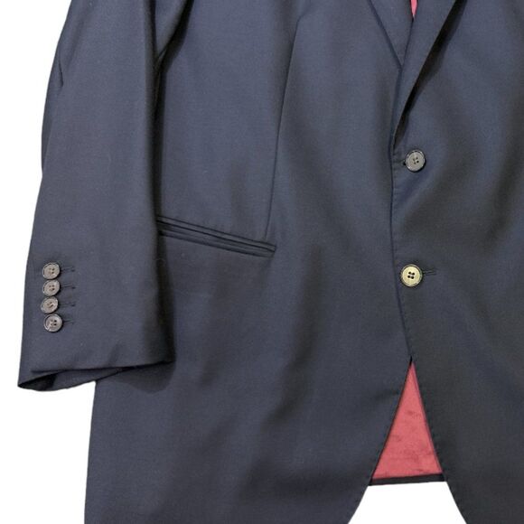 Oliver Wicks Wool Blazer in Navy Blue Tailored in Europe Platinum 140s Size 44R - Picture 8 of 15